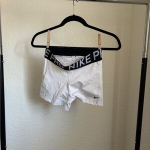 nike white pro shorts
